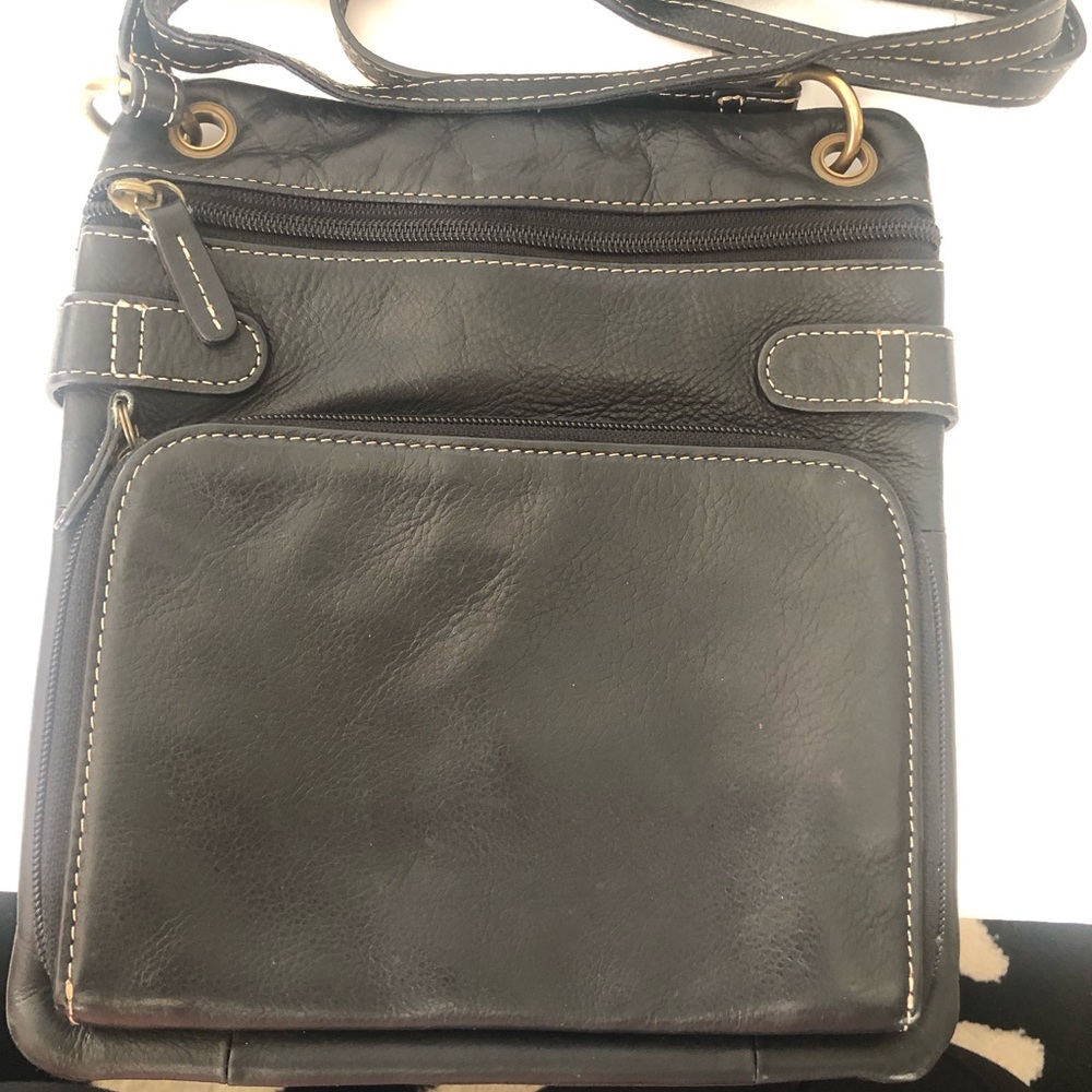 Fossil Black Leather Crossbody Bag